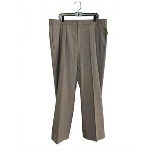 Brooks Brothers Men's Classic Gray Black Houndstooth Dress Pants Pleats 40x43